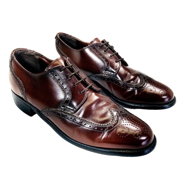 Weyenberg Massagic Shoes Vintage Wingtip 8 Brogue Derby Brown Leather 442881 main image 15